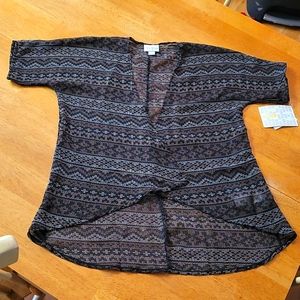 LuLaRoe Bianka Size 2 Black Brown & Cream